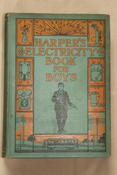 antique Electricity Book for Boys handy electrical experiments projects steampunk inventor