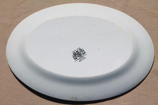 antique English white ironstone platter, 1800s vintage Staffordshire stone china