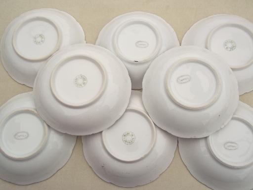 antique German porcelain fruit bowls, vintage roses pattern china Made in Germany