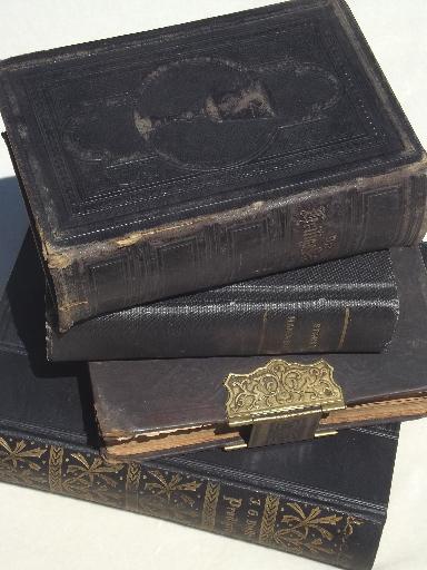 antique German religious books w/ beautiful old gold lettered bindings