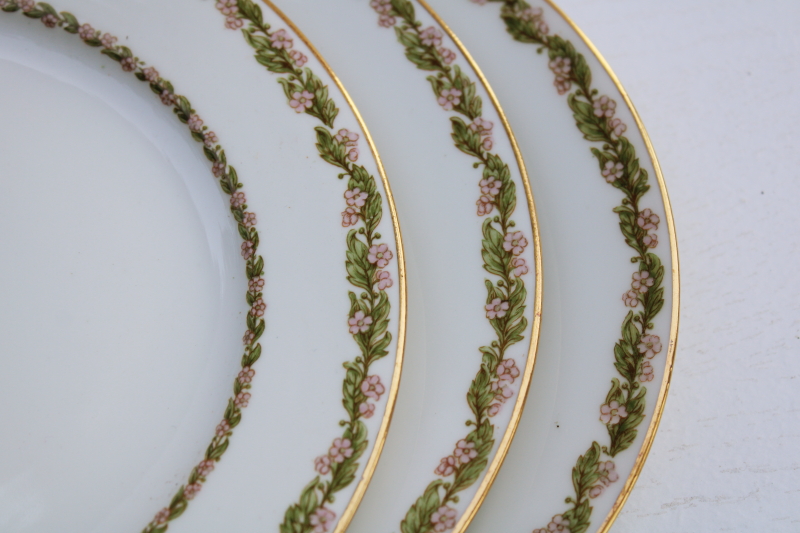 antique Limoges china salad plates early 1900s vintage GDA France marks Gerard Dufraisseix & Abbot