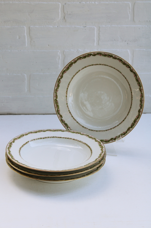 antique Limoges china soup bowls early 1900s vintage GDA France marks Gerard Dufraisseix & Abbot