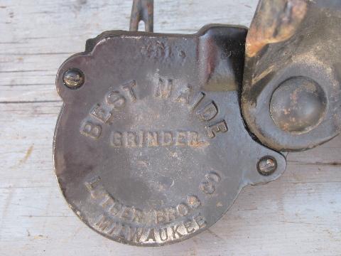 antique Milwaukee made hand crank whetstone for sharpening farm tools