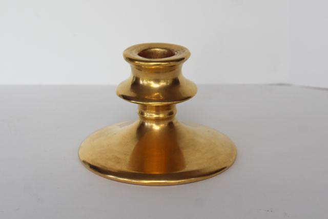 antique RS Germany china candlestick brushed gold encrusted, single candle holder