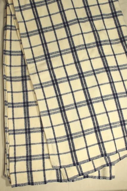 antique Shaker blanket, handwoven homespun wool blue & white check w ...