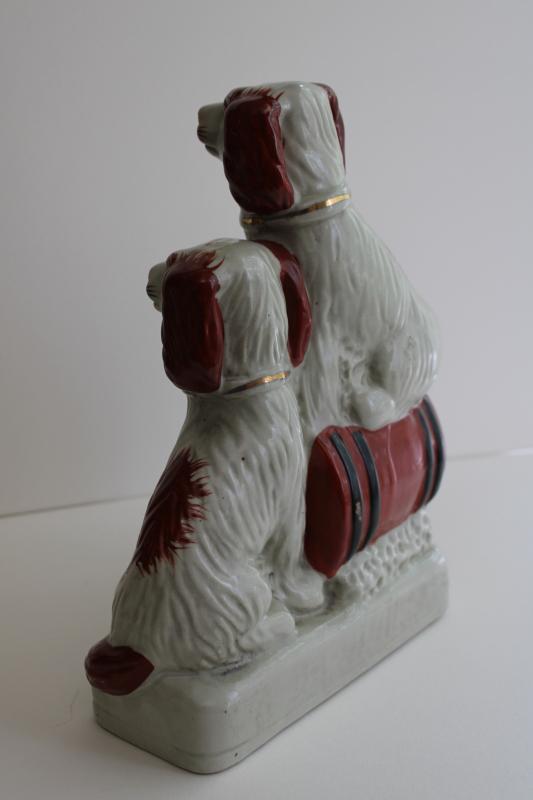 antique Stafforshire china reproduction Wally dog spaniels figurine, 20th century vintage