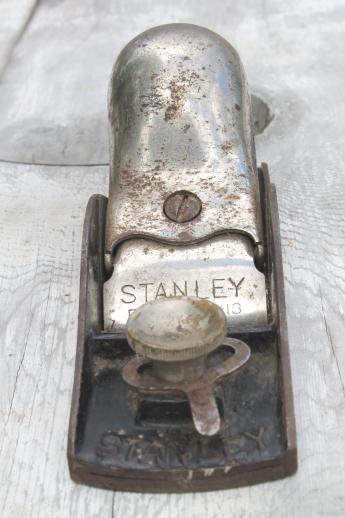 antique Stanley block plane w/ 1913 patent date, vintage woodworking tool