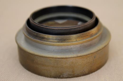 antique Taylor Hobson English brass optical lens for early camera or projector