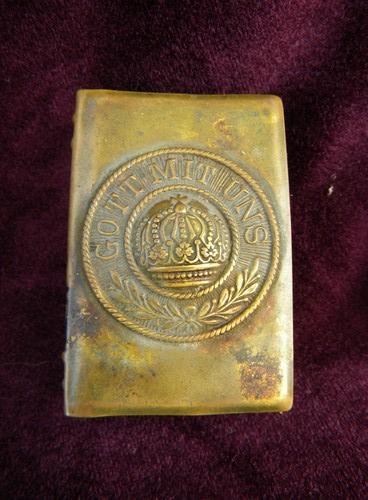 antique WWI imperial German soldier's brass match box cover Gott mit Uns