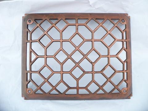 antique arts & crafts vintage, architectural cast iron heating/ventilation register grate