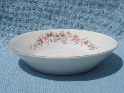 antique blueberries transferware china fruit bowls, blueberry print