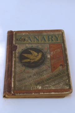 antique book Canary bird raising cage birds breeding & care, types of canaries