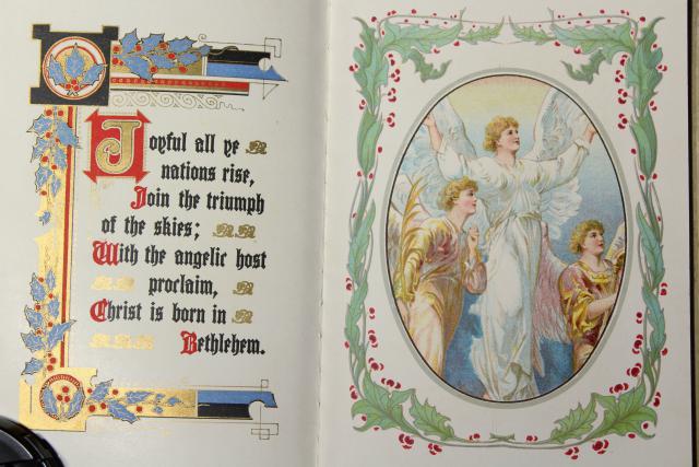 antique books for holiday decorations, A Christmas Carol & art cover illustration poetry