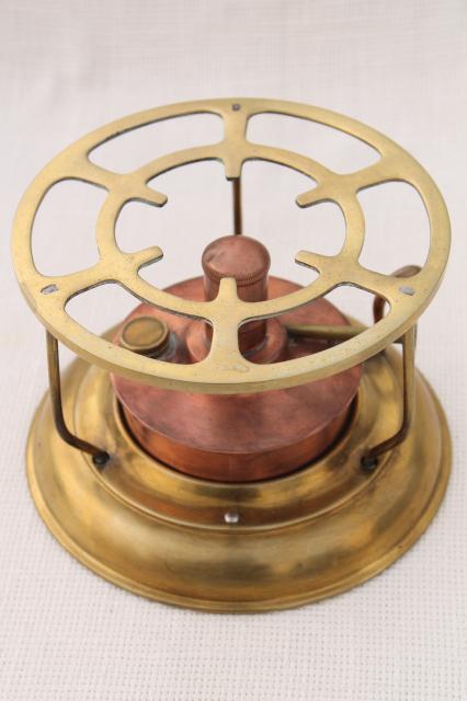 antique brass & copper camp stove vintage alcohol stove for