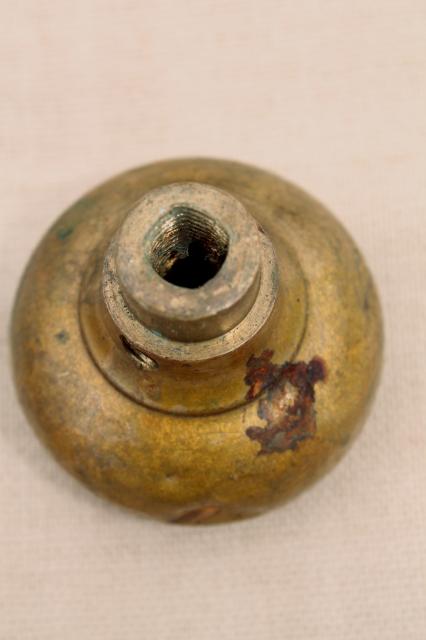 antique brass door knob, Eastlake vintage door hardware heavy w/ original patina