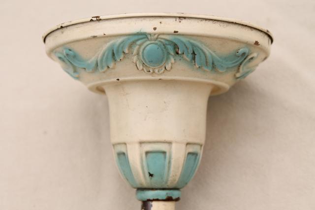 antique brass pendant light fixture, vintage lighting w/ original old paint & milk glass shade