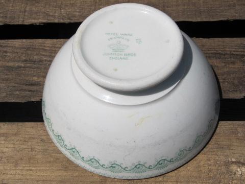 antique cafe au lait bowl, English ironstone china transferware
