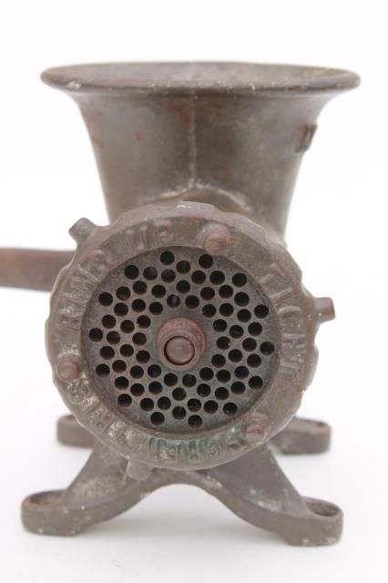 antique cast iron meat grinder Enterprise No 12 food chopper tinned finish
