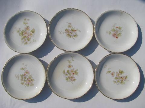 antique china butter pat plates, vintage transferware
