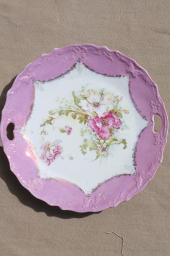antique china serving plates, trays to hold petit fours or tea sandwiches