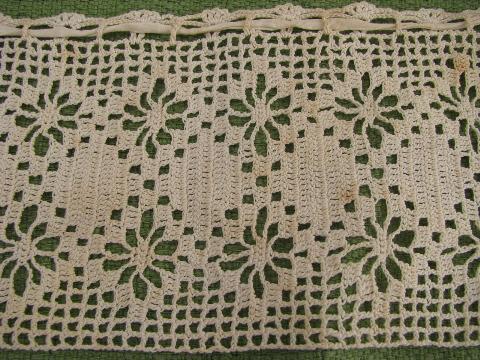 antique cotton crochet lace camisole yoke, bodice straps and neckline