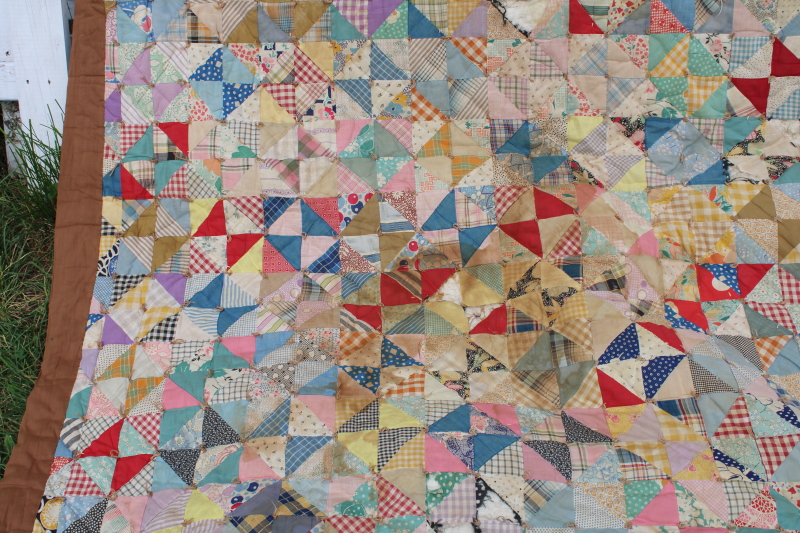 antique depression era patchwork quilt cutter, vintage fabric feedsack ...