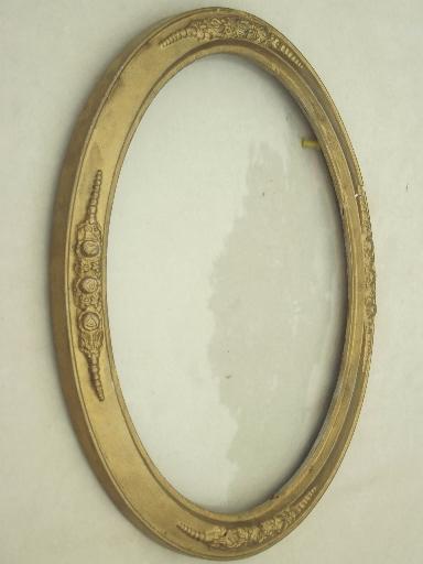 antique domed glass picture frame w/ bubble convex curved glass