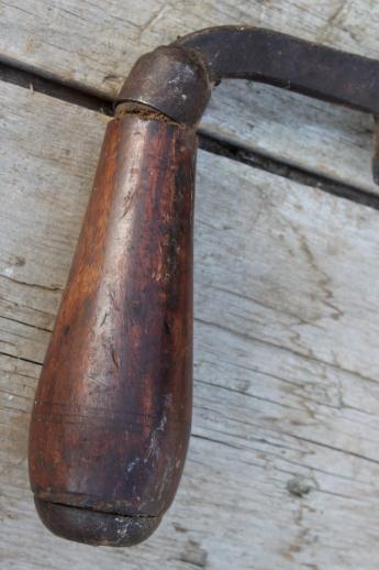 antique draw knife w/ wood handles, old drawknife primitive  wood working tool