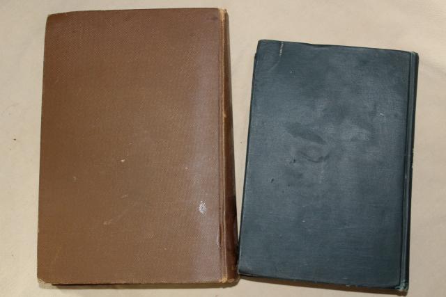 antique & early century books w/embossed art bindings, rustic western camp decor