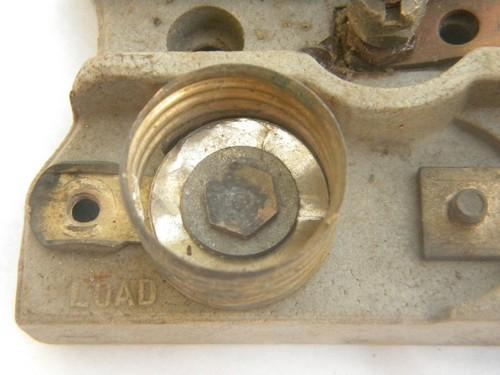 antique early industrial/architectural fuse holder with mica bottom socket