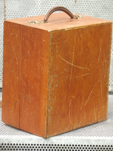 antique electrical power supply, vintage  meter w/bakelite panel & wood case