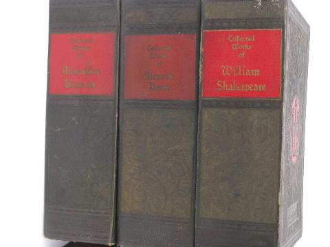 antique embossed covers 1920s vintage classic works, 6 volume book set