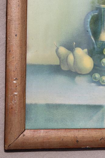 antique fruit still life prints, framed lithographs late 1800s - early 1900s vintage