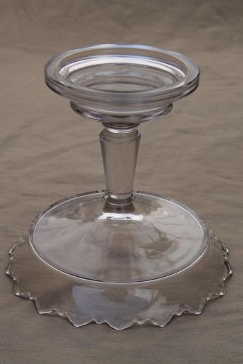 antique glass comport, tall glass compote bowl or fruit stand pedestal dish