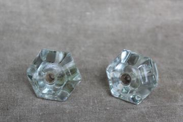 antique glass drawer pulls - large knobs or small doorknobs, authentic vintage hardware