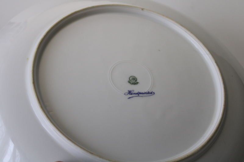 antique hand painted china wedding cake plate lily of the valley  roses Bavaria porcelain