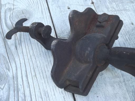 antique hand saw vise, swivel clamp for sharpening and setting saws