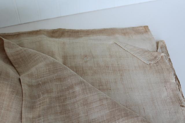 antique hand woven fabric, primitive early 1800s homespun coarse flax linen bed sheet