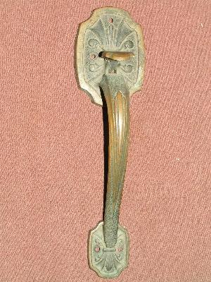 antique hardware Arts and Crafts brass thumb latch