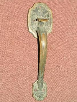 antique hardware Arts and Crafts brass thumb latch