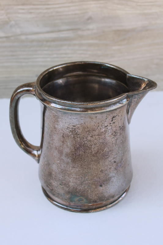 antique hotel silver, Reed  Barton early 1900s vintage silver plate pitcher or milk jug