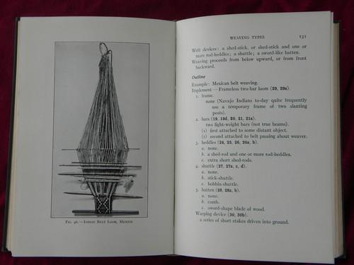 antique illustrated textbook yarn/cloth making and textile weaving