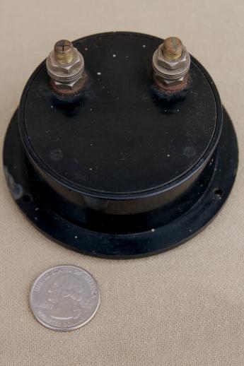 antique industrial gauge, steampunk vintage bakelite Weston ammeter