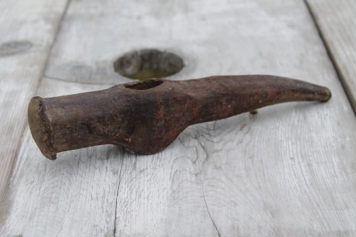 antique iron coal pick hammer head, old miner's tool or coal stove pick