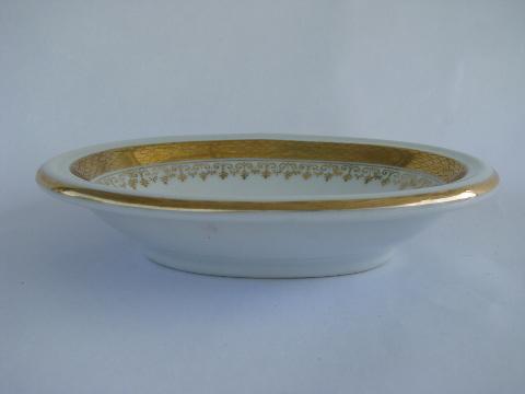 antique ironstone china soap dish, early 1900s vintage porcelain soapdish