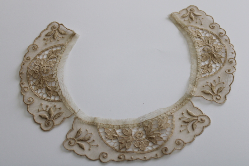 antique lace collars, 1900 through 1920s vintage dress trims collar edgings lot