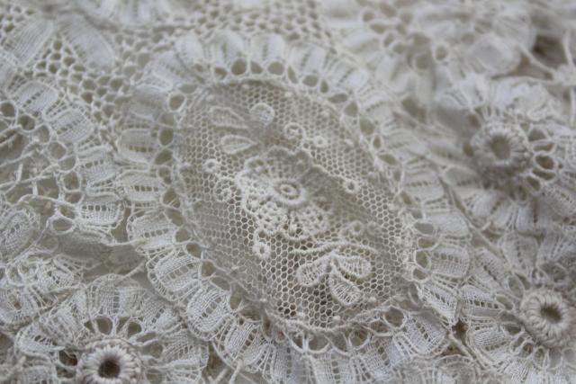 antique lace lot Victorian Edwardian vintage French lace dress trims - high neck collar etc.