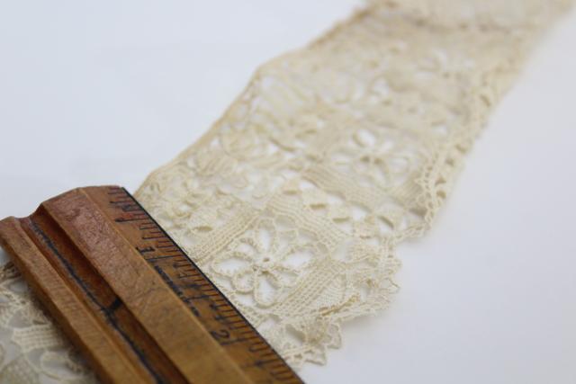 antique lace lot Victorian Edwardian vintage French lace dress trims - high neck collar etc.