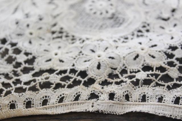 antique lace lot Victorian Edwardian vintage French lace dress trims - round collars, jabots