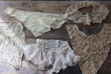 GORGEOUS Victorian French Lace High Neck Collar, Lovely Creamy